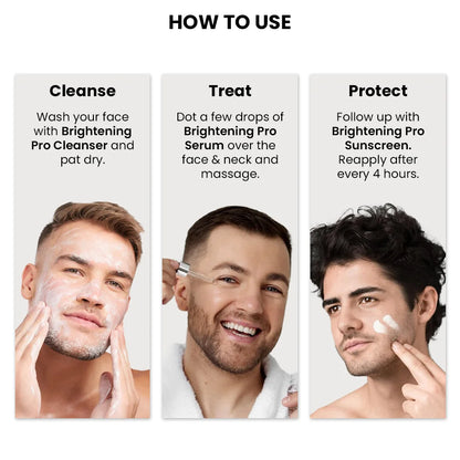 Brightening Pro Kit For Men : Cleanser, Serum & Sunscreen