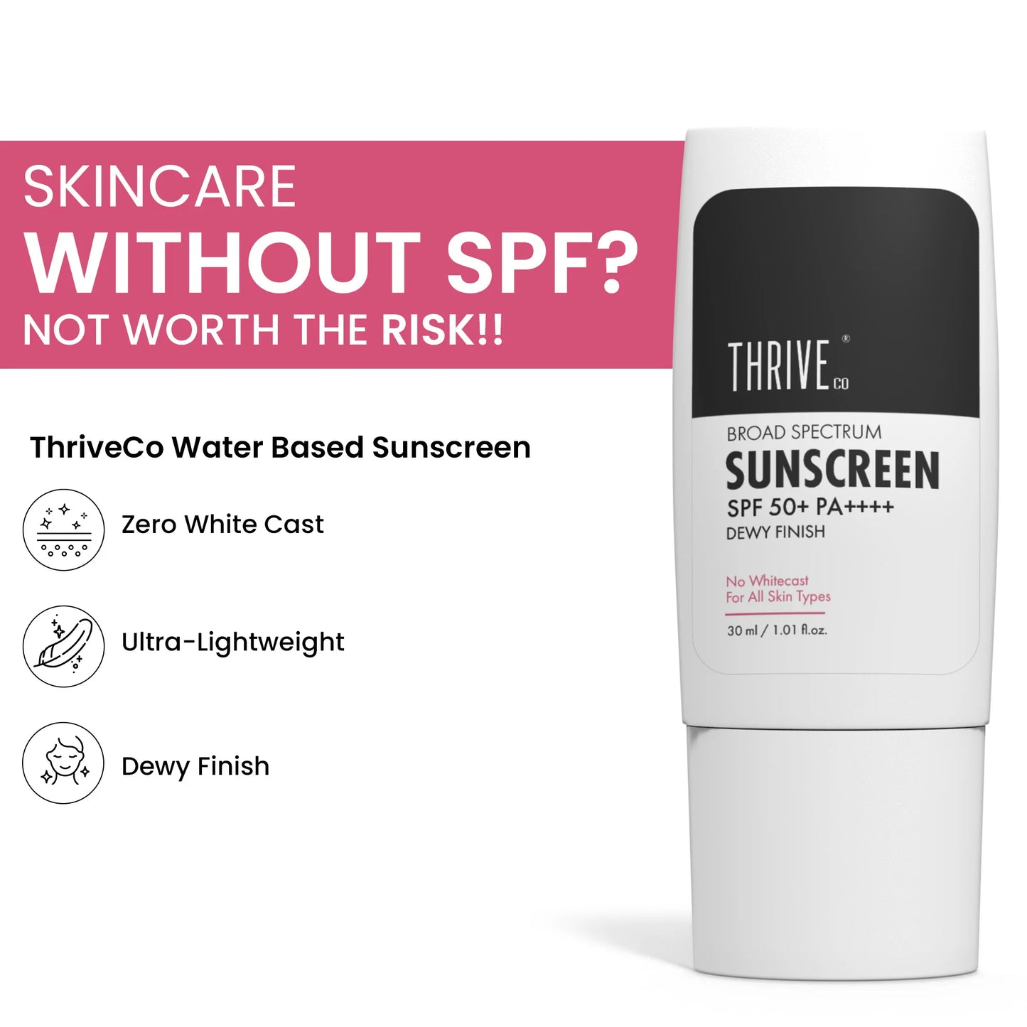 Broad Spectrum Sunscreen SPF 50+ PA++++, 30ml with UV Protection