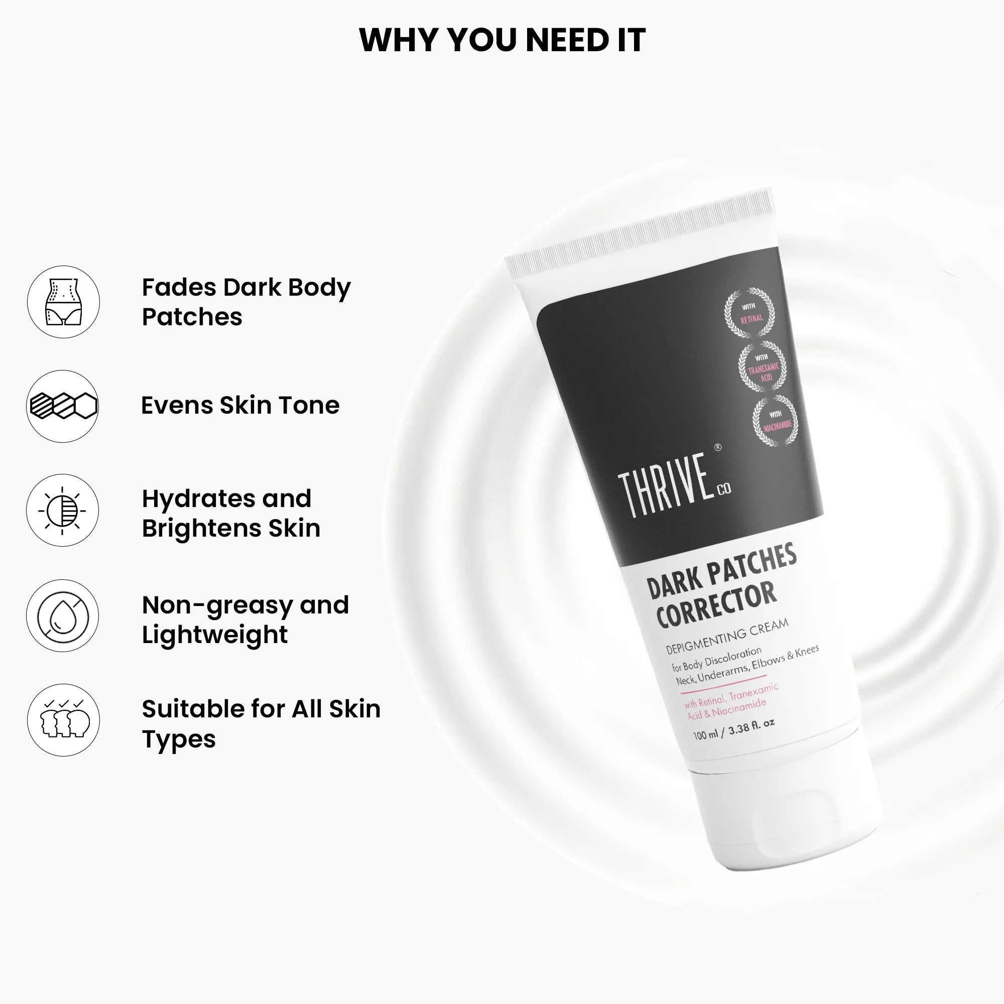 ThriveCo Dark Patches Corrector for Men & Women, 100ml