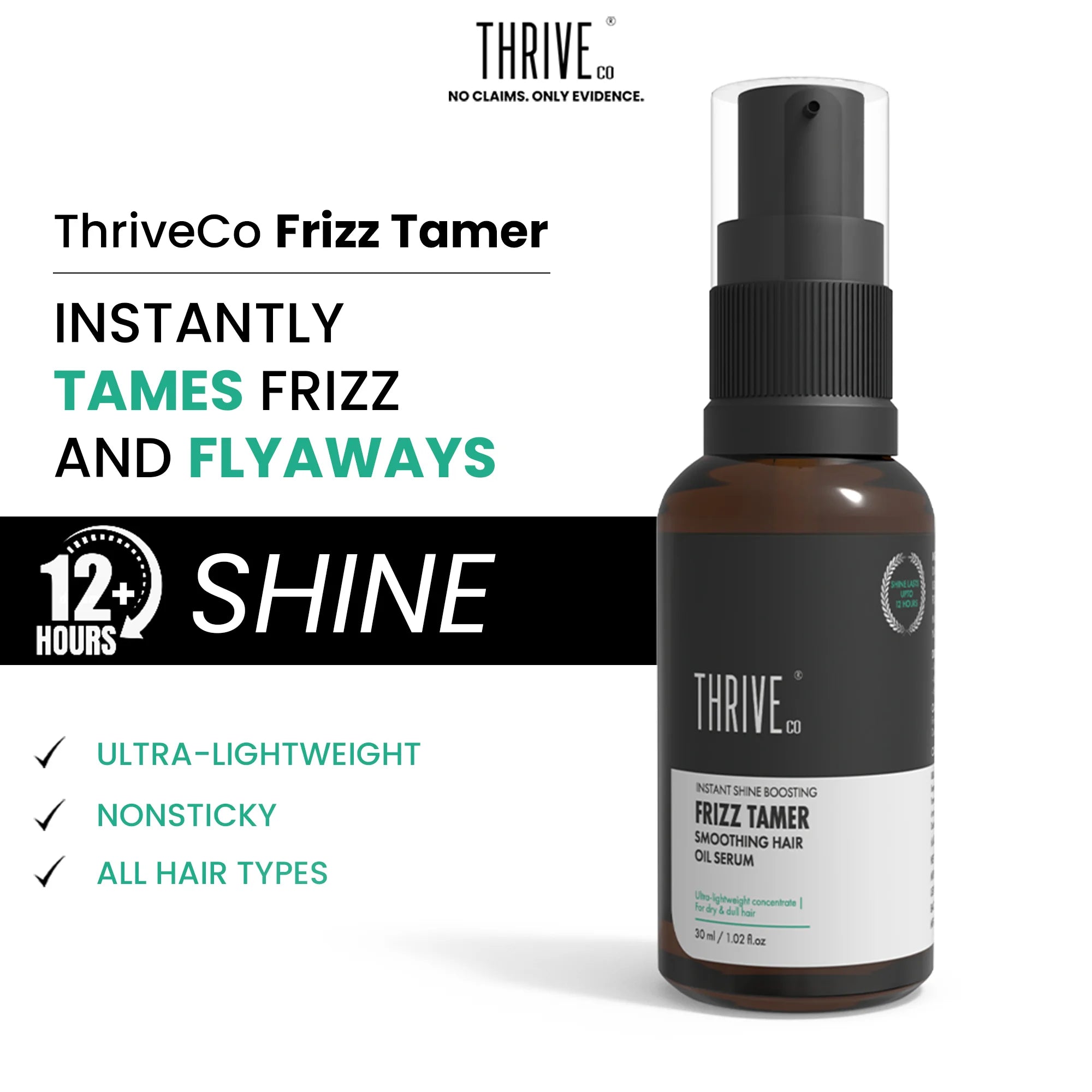 ThriveCo Frizz Tamer Smoothing Hair Oil Serum, 30ml