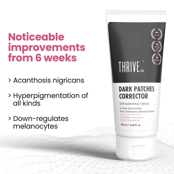 thriveco dark patches corrector for dark neck elbows knees underarms