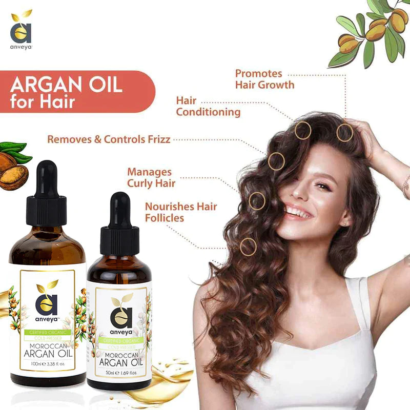 Pure Argan Oil for Hair Treatment